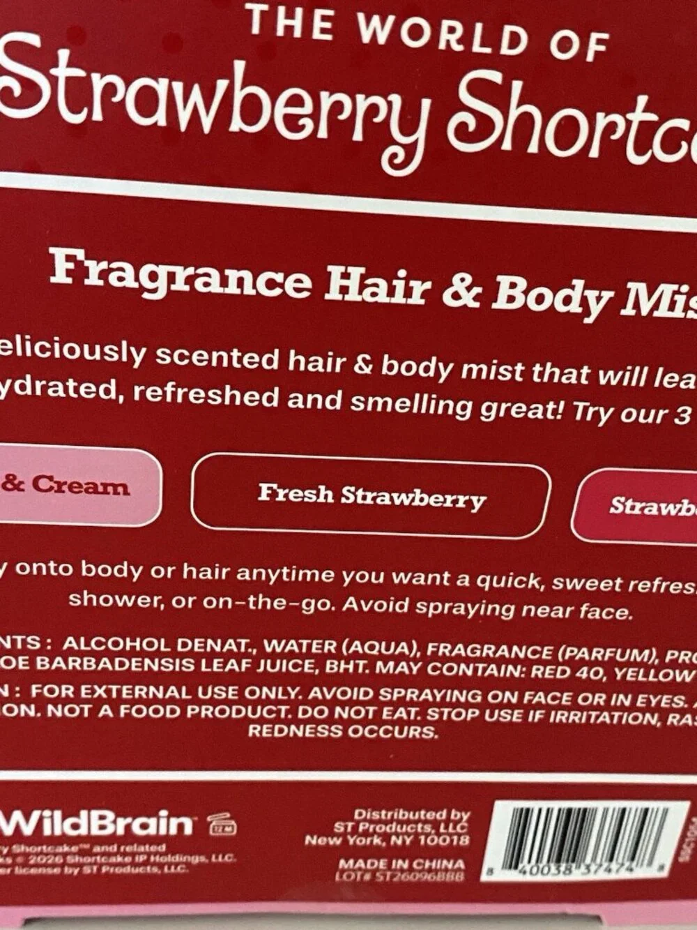 Set Of 3 Strawberry Shortcake Hair & Body Mist Clip & Go 1.3 fl oz Fresh NEW